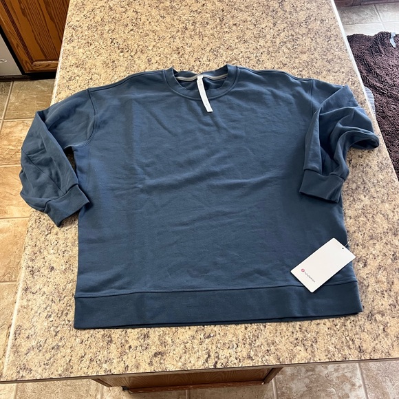 lululemon athletica Tops - NWT Lululemon athleta perfectly oversized terry Steel Blue terry Sweatshirt 12